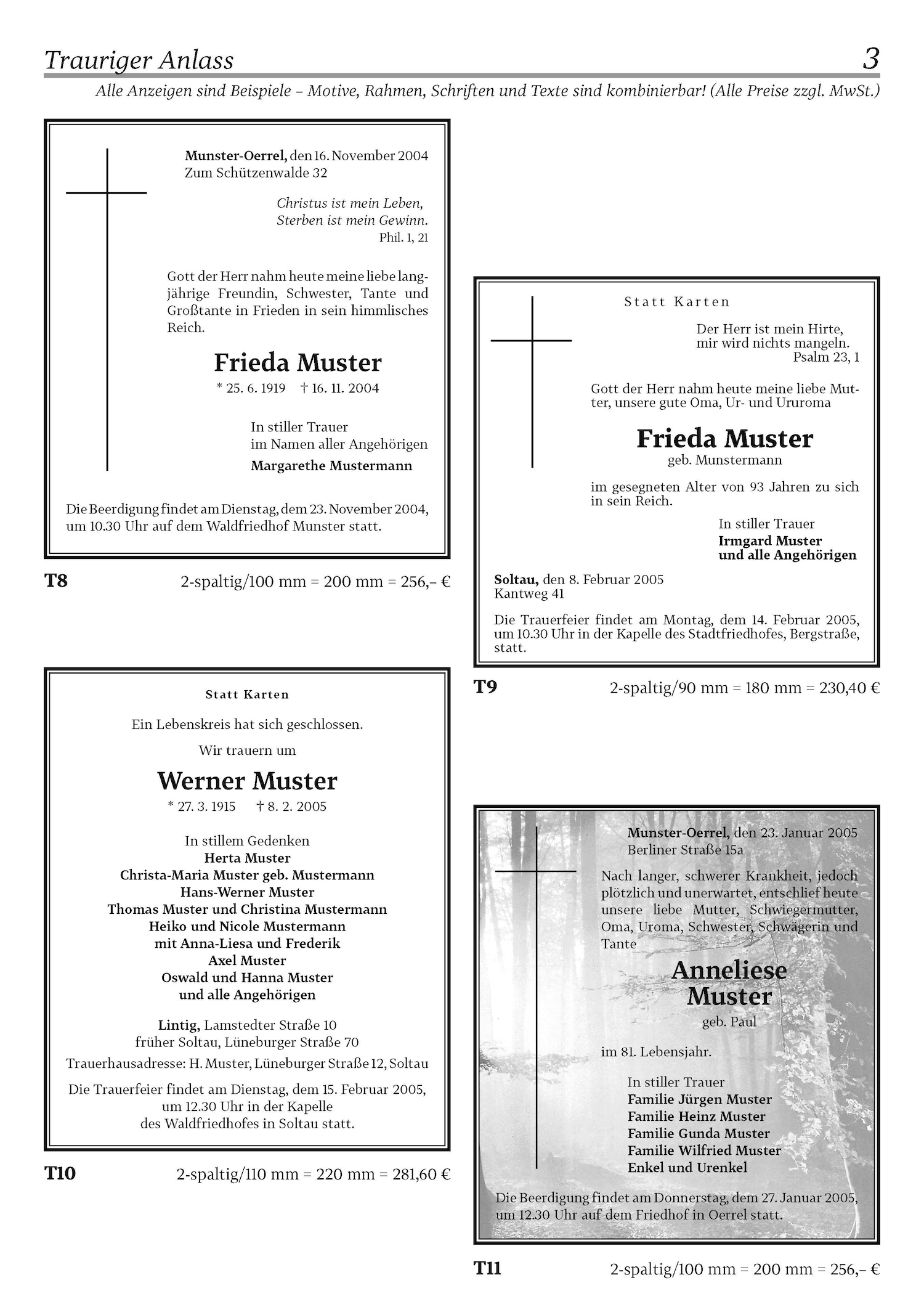 Musteranzeige Trauriger Anlass Seite 3